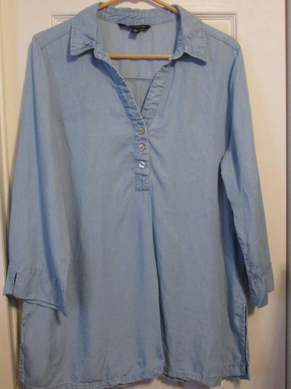 Zac & Rachel V-neck, 1/2 Button Tunic Top Size XL
